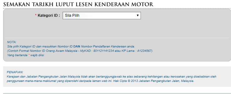 Semakan Tarikh Tamat Roadtax Dan Insuran Online