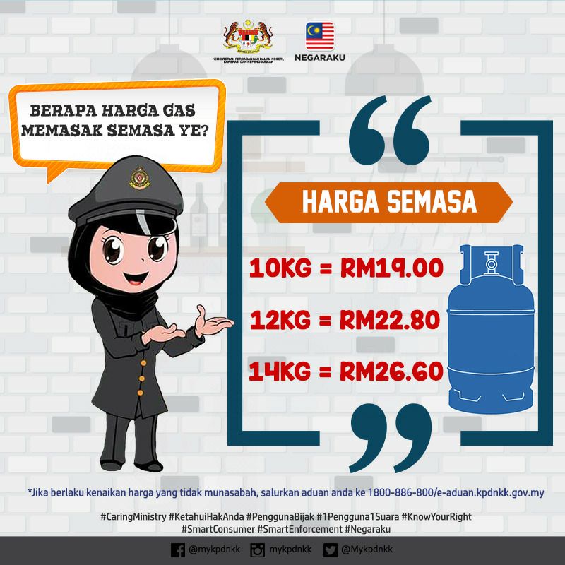 Harga Gas Memasak Terkini 2017